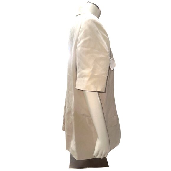 Chaus Silk Jacket Size 16 Vintage Y2K Sand Neutral Short Sleeve Blazer City Chic - Picture 4 of 10